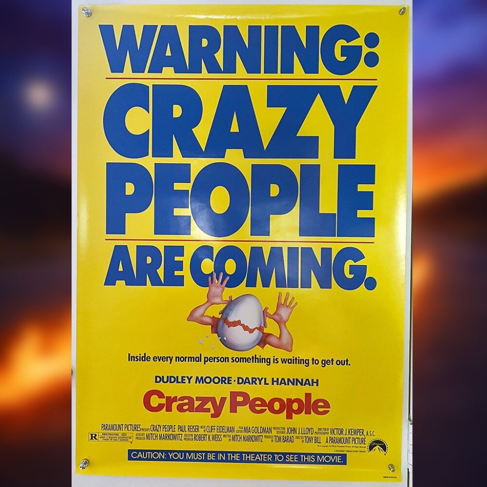 CRAZY PEOPLE (1990) - ORIGINAL SINGLE SIDED MOVIE POSTER